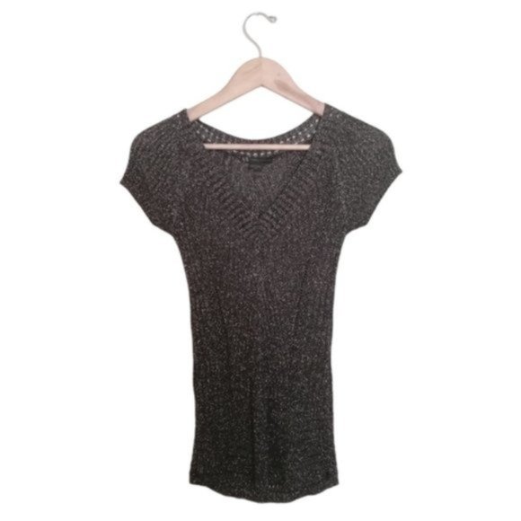 Armani Exchange Gray V-Neck Short Sleeve Top - Picture 5 of 5